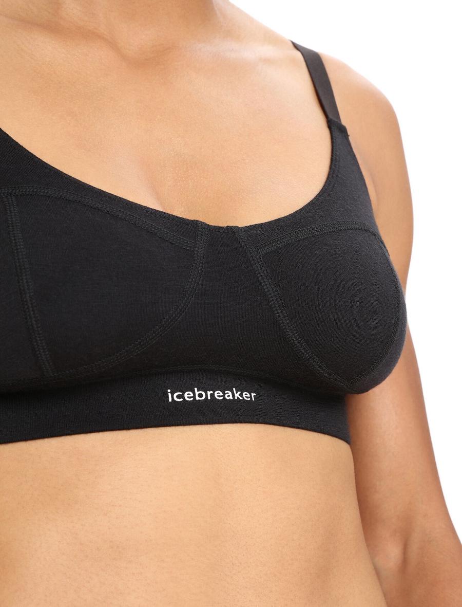 Women's Icebreaker Merino Queens Clasp Bras Black | CA 1136BEXC